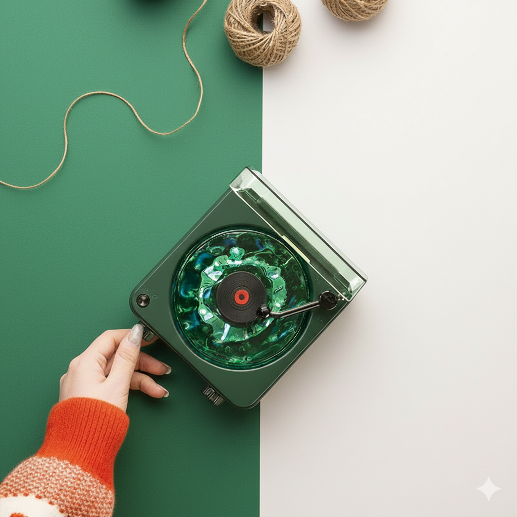 Vinil Plak Tasarımlı Işıklı Bluetooth Hoparlör – Dekoratif Gece Lambası